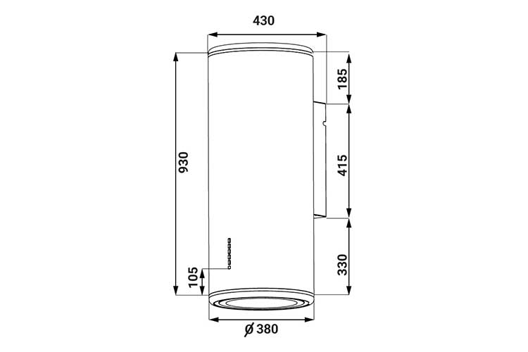 Máy hút mùi áp tường trụ tròn Kaff KF - WL2038B