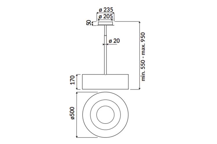 Máy hút mùi ốc đảo Φ50cm Rosieres RDL910IN