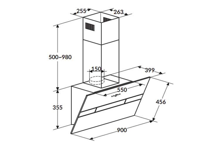 Máy hút mùi ống khói 90cm Rosieres RDV980PN