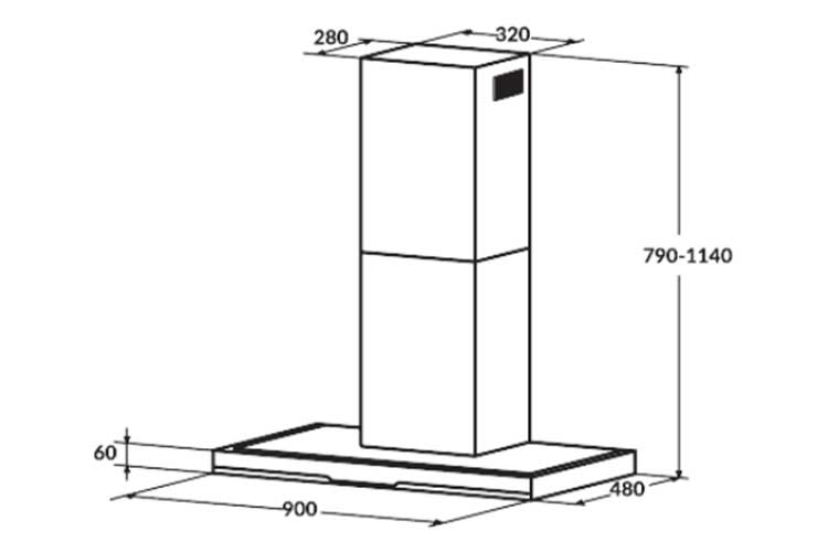 Máy hút mùi ống khói 90cm Rosieres RDVSE995PN