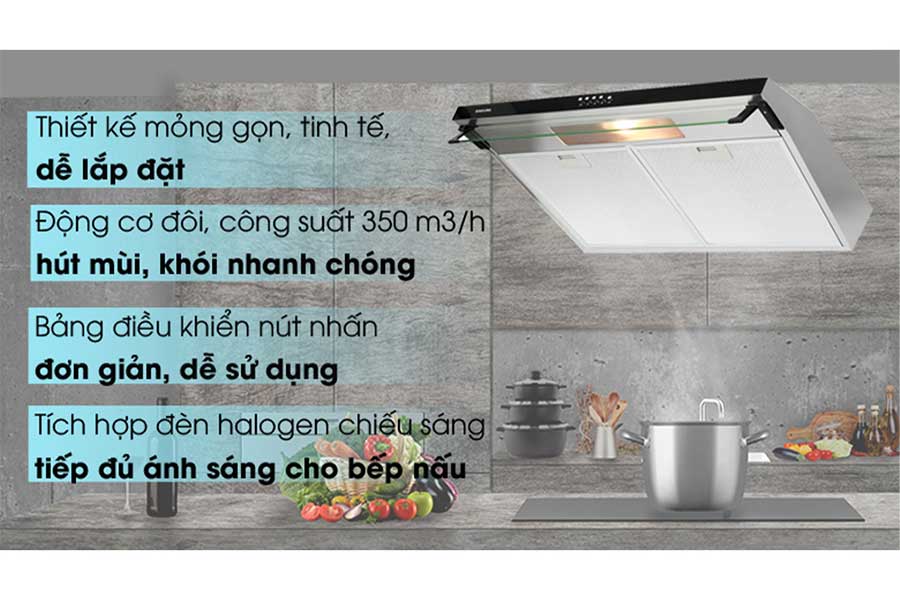 Máy hút mùi áp tường Sakura SCR-2881S
