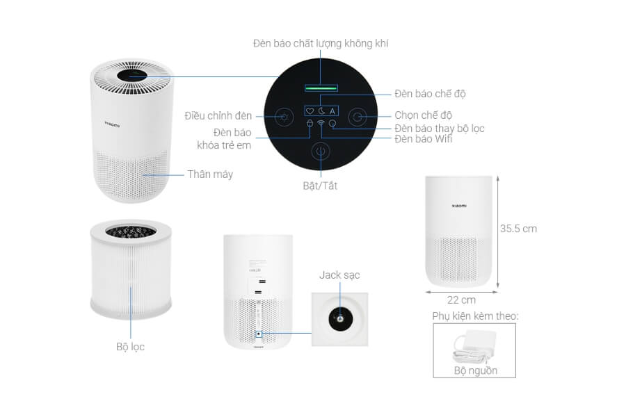 Máy lọc không khí Xiaomi Smart Air Purifier 4 compact EU