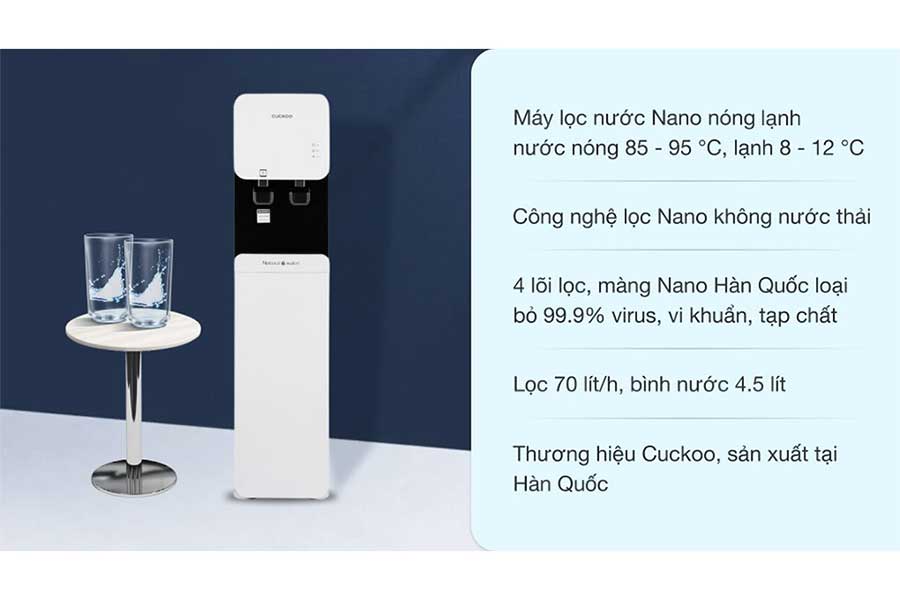 Máy lọc nước cây đứng Nano Cuckoo CP-FN601SW/WHCRVN(S)