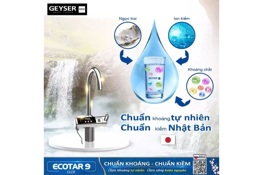 Máy lọc nước ion kiềm giàu hydro Geyser Ecotar 9 Lux