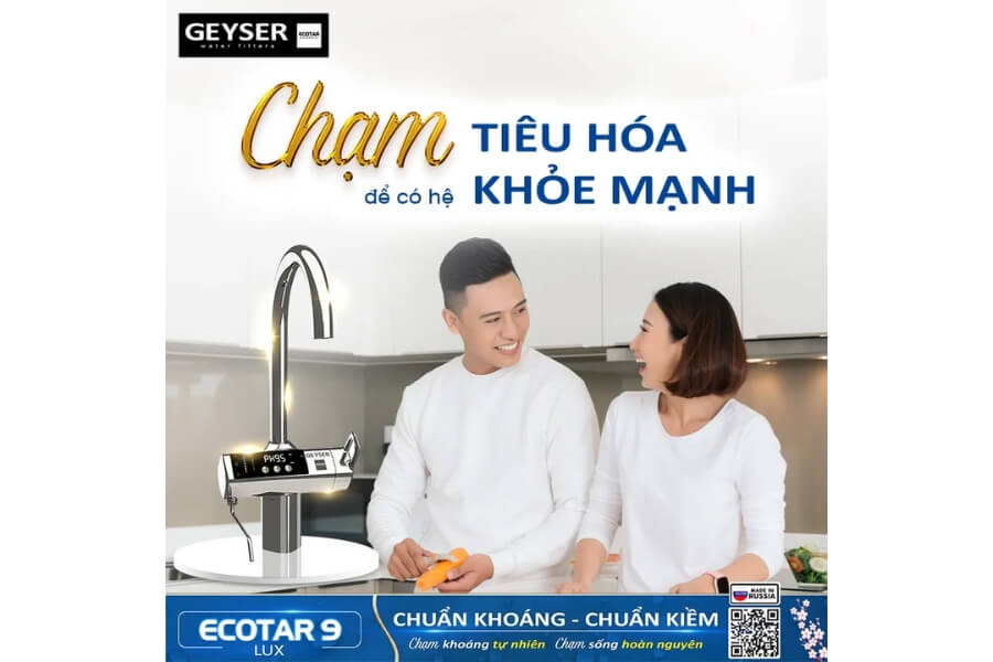 Máy lọc nước ion kiềm giàu hydro Geyser Ecotar 9 Lux