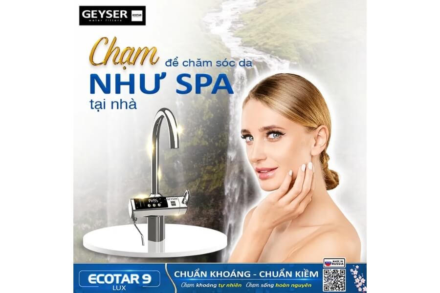 Máy lọc nước ion kiềm giàu hydro Geyser Ecotar 9 Lux