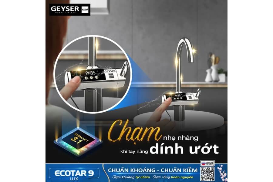 Máy lọc nước ion kiềm giàu hydro Geyser Ecotar 9 Lux