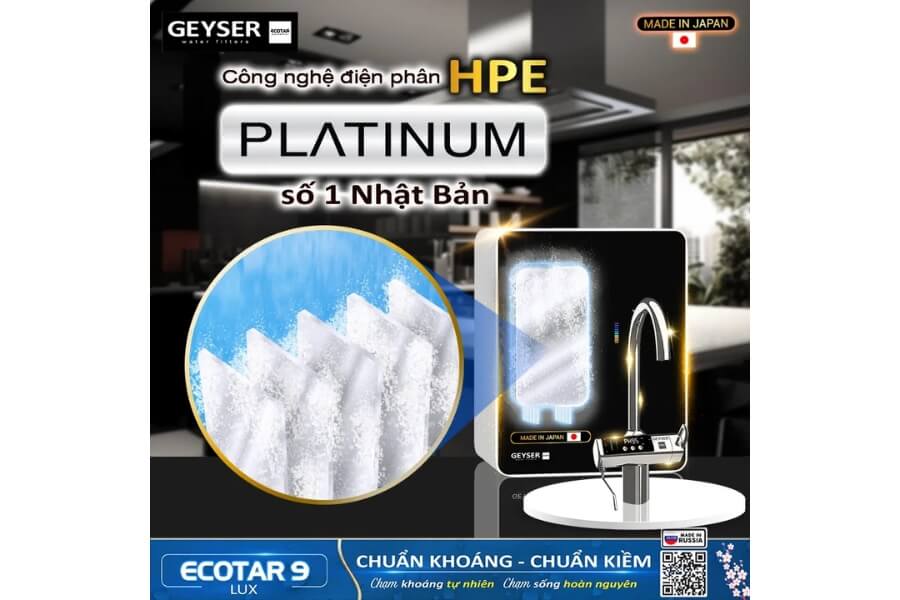 Máy lọc nước ion kiềm giàu hydro Geyser Ecotar 9 Lux