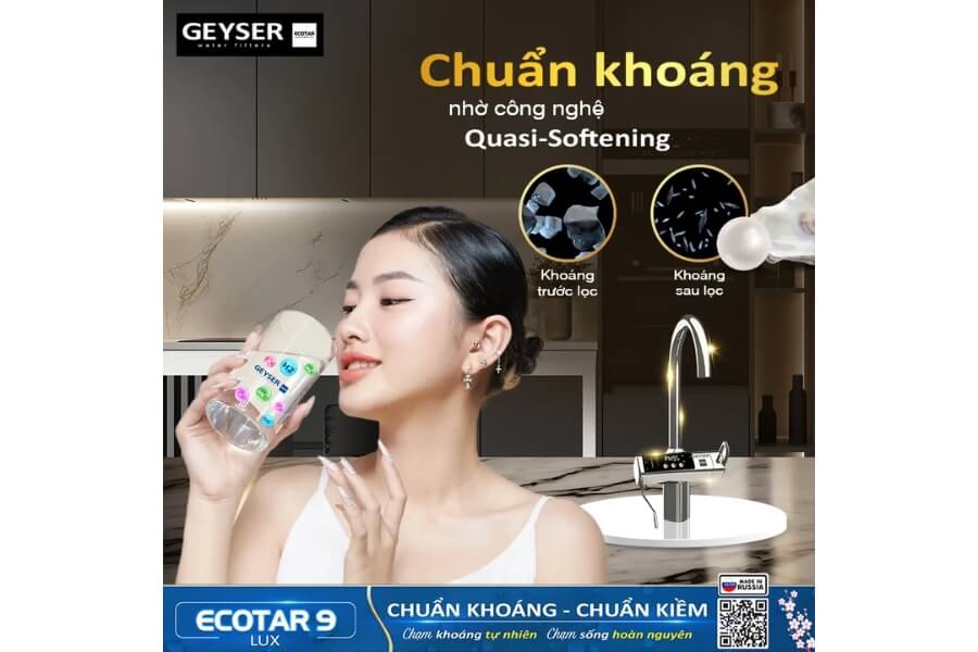 Máy lọc nước ion kiềm giàu hydro Geyser Ecotar 9 Lux