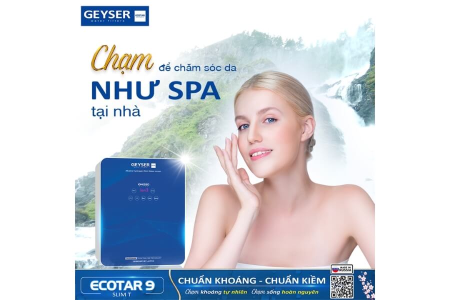 Máy lọc nước ion kiềm giàu hydro Geyser Ecotar 9 Slim T