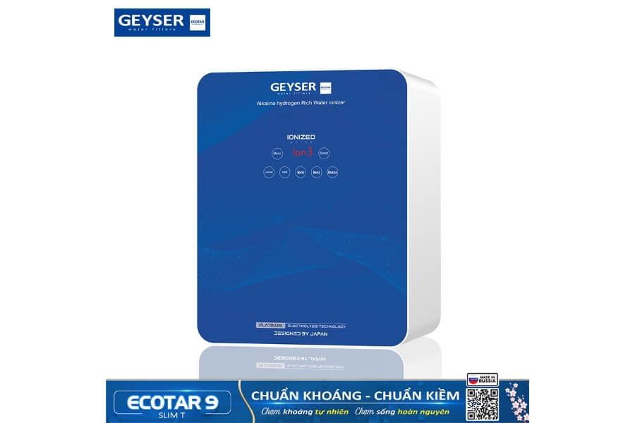 Máy lọc nước ion kiềm giàu hydro Geyser Ecotar 9 Slim T