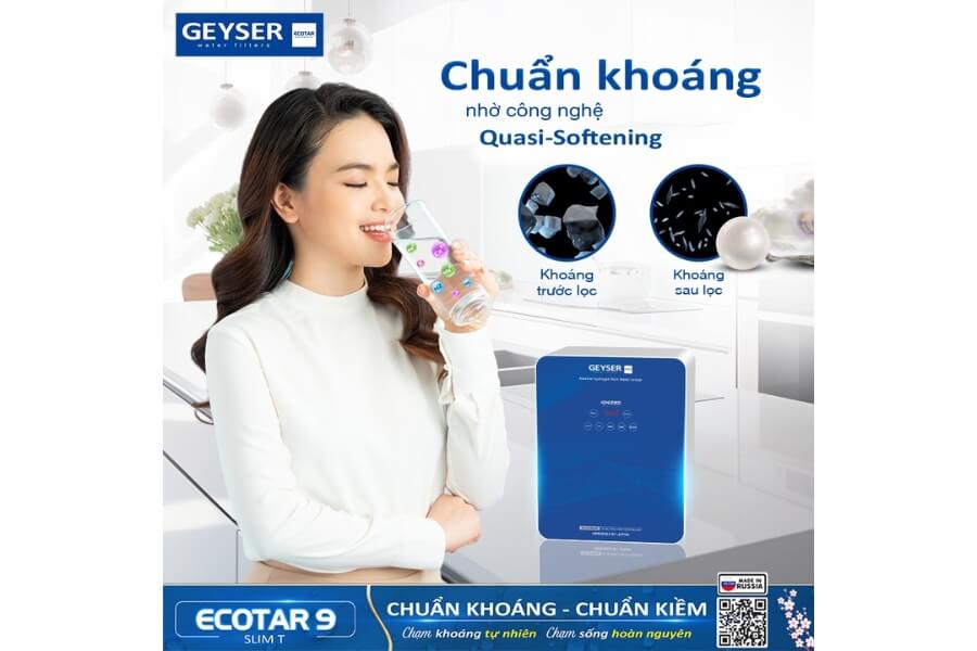 Máy lọc nước ion kiềm giàu hydro Geyser Ecotar 9 Slim T