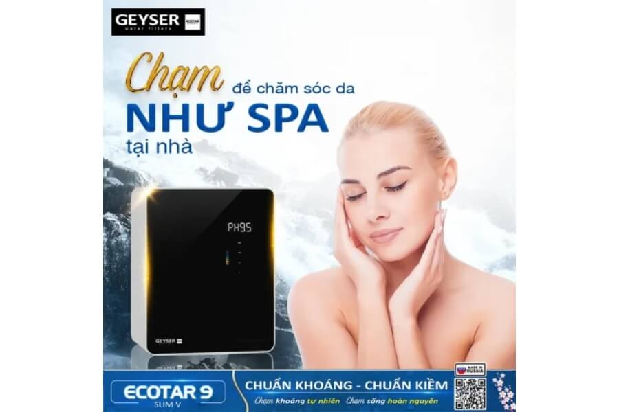 Máy lọc nước ion kiềm giàu hydro Geyser Ecotar 9 Slim V