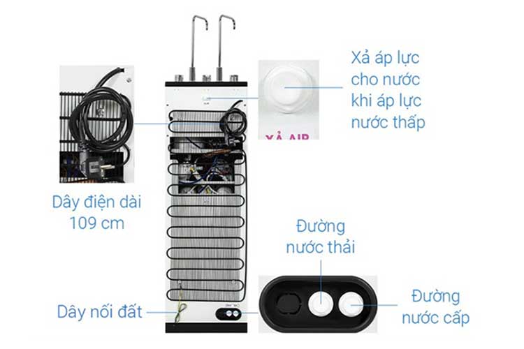 Máy lọc nước RO nóng nguội lạnh Hydrogen ion kiềm Mutosi MP-S1021H 10 lõi 