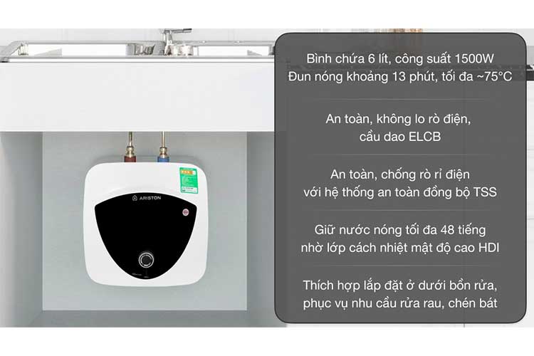 Máy nước nóng gián tiếp Ariston ANDRIS LUX 6 BE