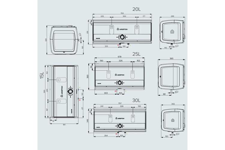 Máy nước nóng gián tiếp Ariston SLIM3 15 RS – 15 Lít