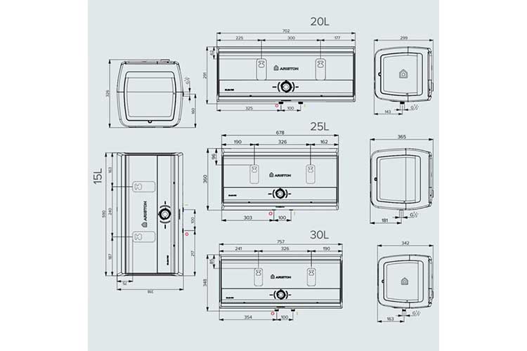 Máy nước nóng gián tiếp Ariston SLIM3 25 RS – 25 Lít