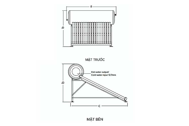 Máy nước nóng Năng Lượng Mặt Trời Ariston Eco 2 1812 25 - 132 Lít