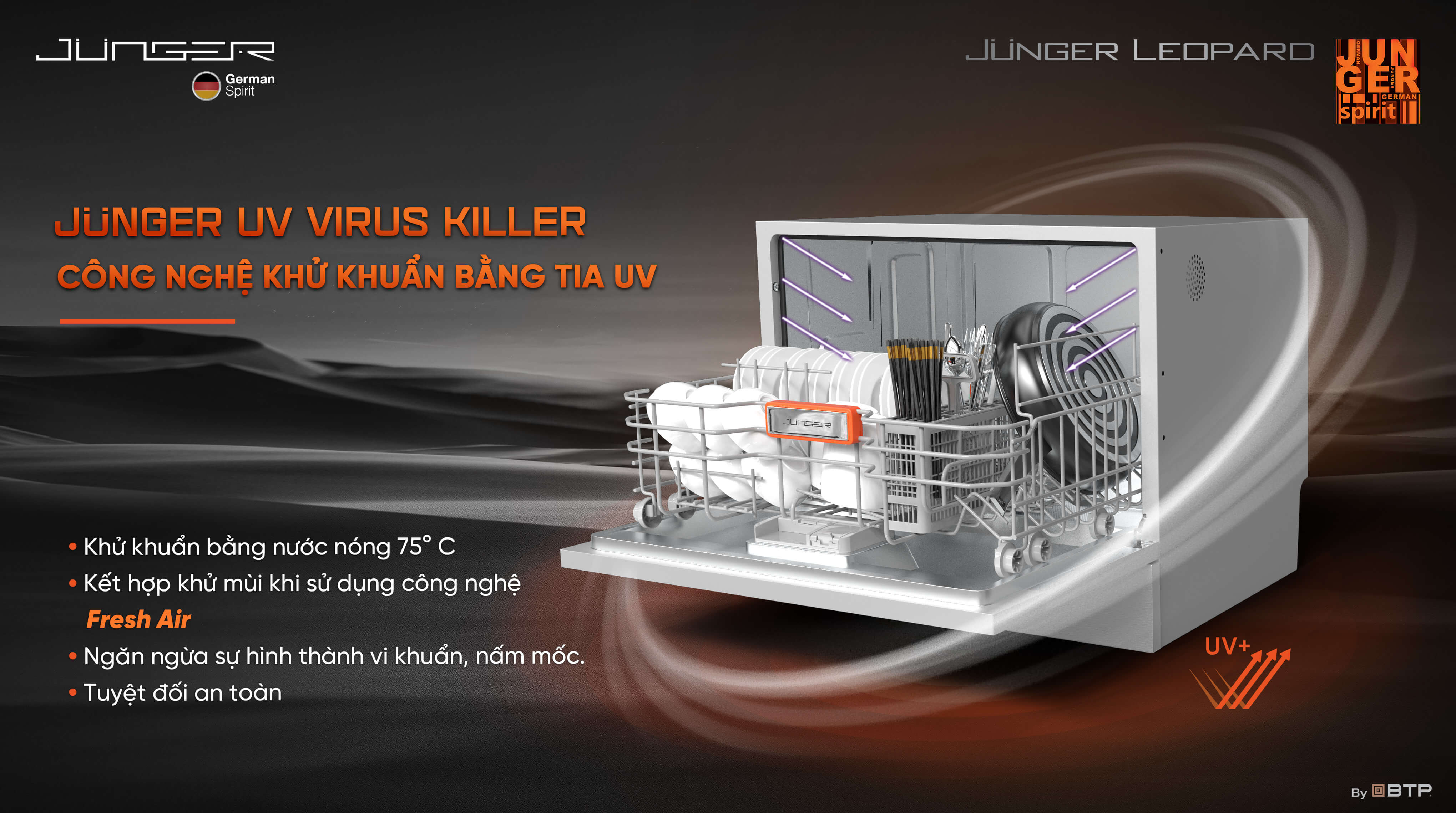 Công nghệ khử trùng/diệt khuẩn bằng tia UV ngăn chặn sự hình thành vi khuẩn, nấm mốc, đảm bảo an toàn tuyệt đối cho người sử dụng