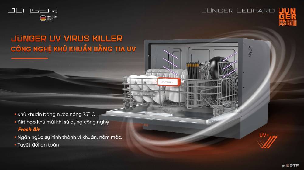 Công nghệ khử trùng/diệt khuẩn bằng tia UV ngăn chặn sự hình thành vi khuẩn, nấm mốc, đảm bảo an toàn tuyệt đối cho người sử dụng