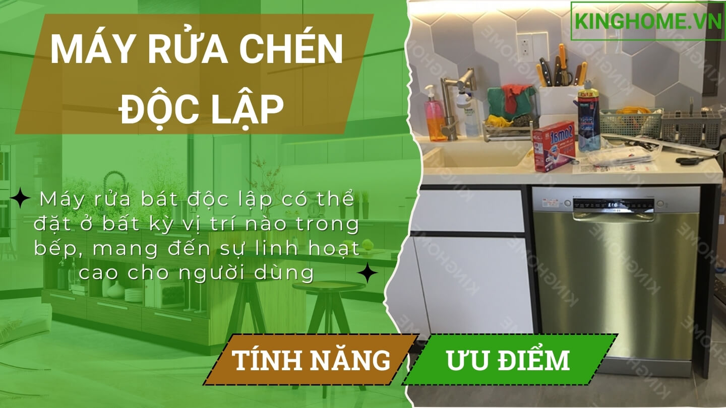 Giảm công sức rửa chén một cách hiệu quả của máy rửa bát độc lập