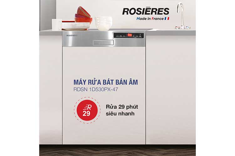 Máy rửa bát bán âm Rosieres 15 bộ RDSN 1D530PX-47