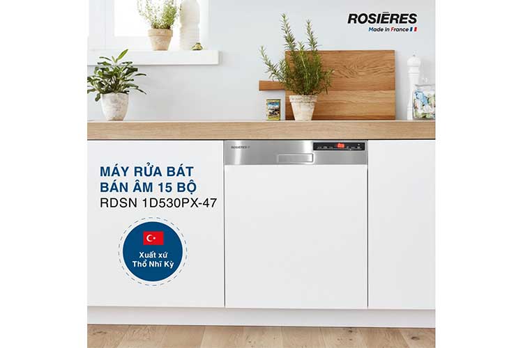 Máy rửa bát bán âm Rosieres 15 bộ RDSN 1D530PX-47