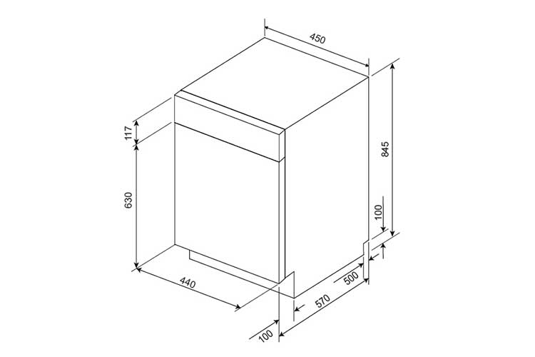 Máy rửa chén độc lập Malloca MDW10-BS08FS 450mm