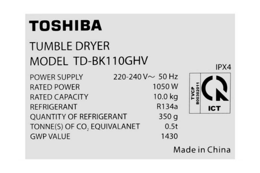 Máy sấy bơm nhiệt TOSHIBA TD-BK110GHV(MK) 10kg