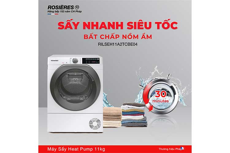 Máy sấy bơm nhiệt Rosieres RILSEH11A2TCBE04