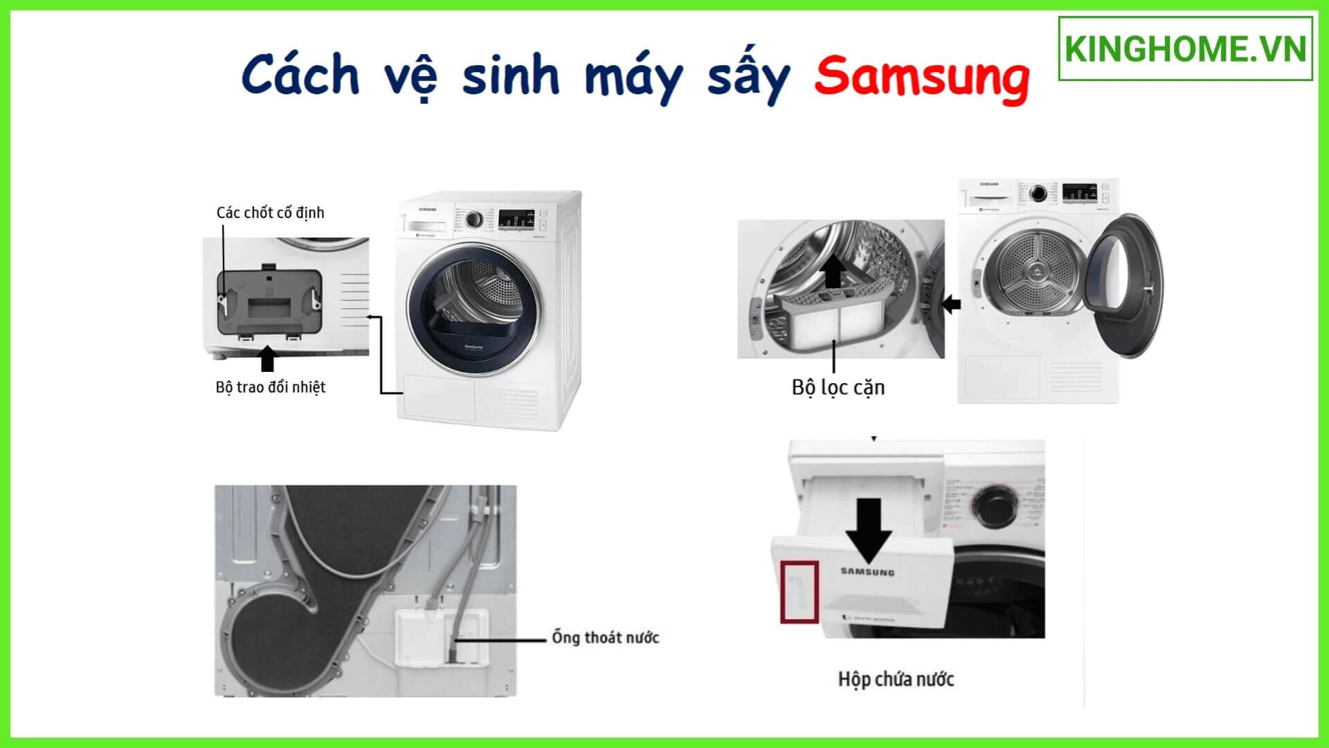 Cách vệ sinh máy sấy Samsung