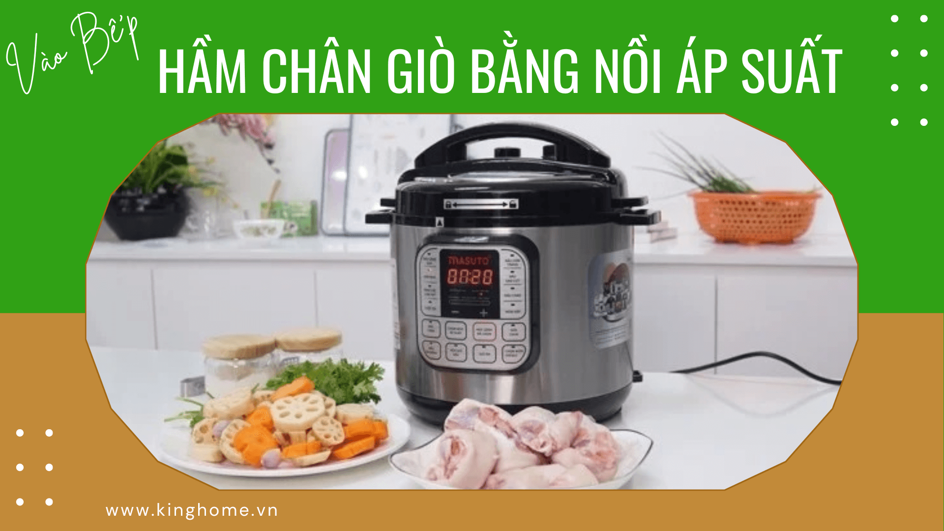 Hầm chân giò bằng nồi áp suất