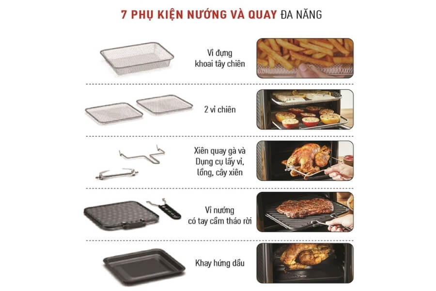 Nồi chiên không dầu Tefal 9 trong 1 Easy fry Oven & Grill FW501815