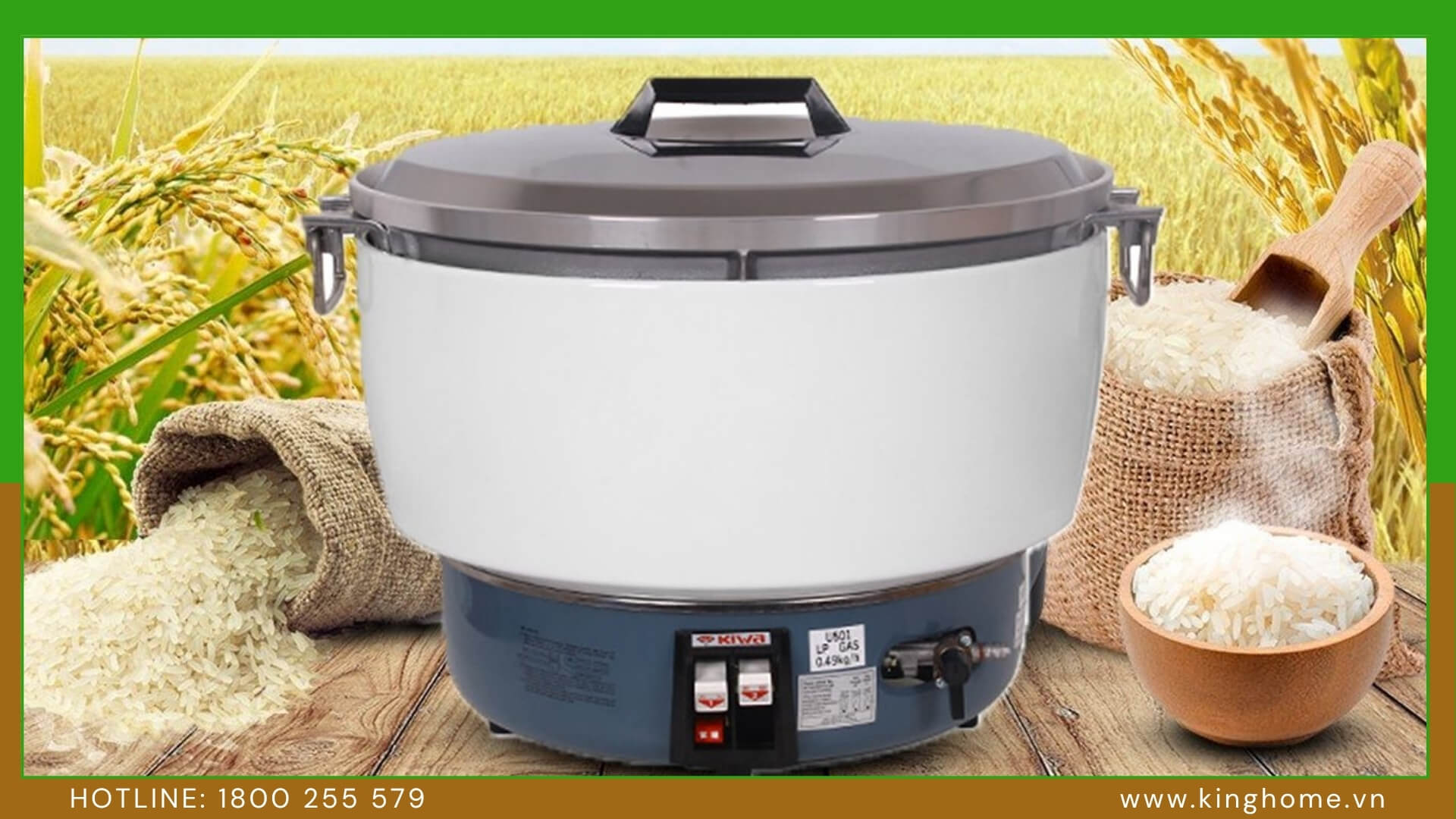 Quán ăn cần nấu cơm số lượng lớn nên chọn nồi cơm gas dung tích bao nhiêu? Đánh giá Kiwa MK-55RA