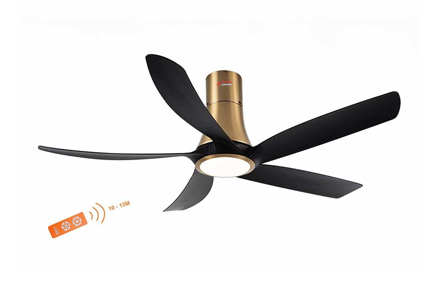Quạt trần 5 cánh màu đen vàng Asia Lighting QT14-DV