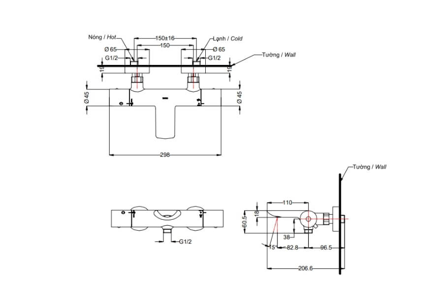 Sen tắm nhiệt độ Toto TBV01402BA