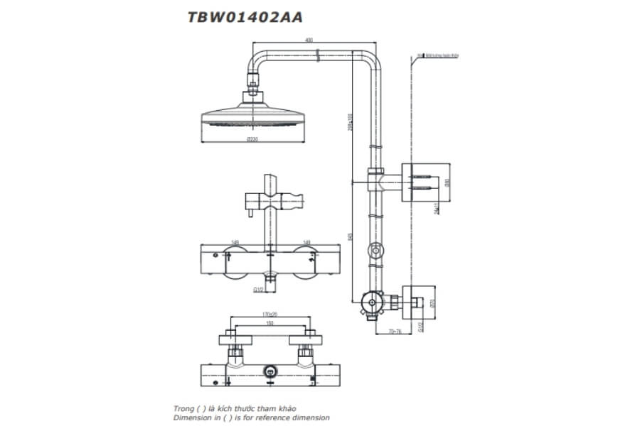 Sen tắm nhiệt độ Toto TBW01402AA