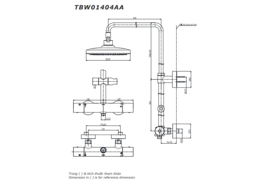 Sen tắm nhiệt độ Toto TBW01404AA