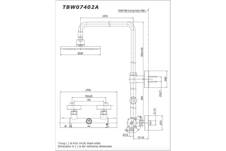 Sen tắm nhiệt độ Toto TBW07402A