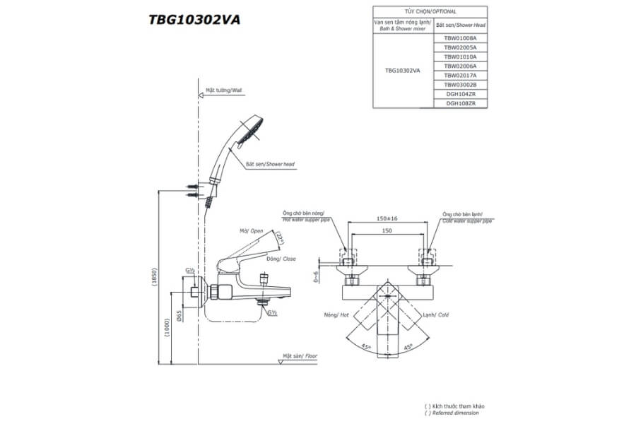 Sen tắm nóng lạnh GB Toto TBG10302VA