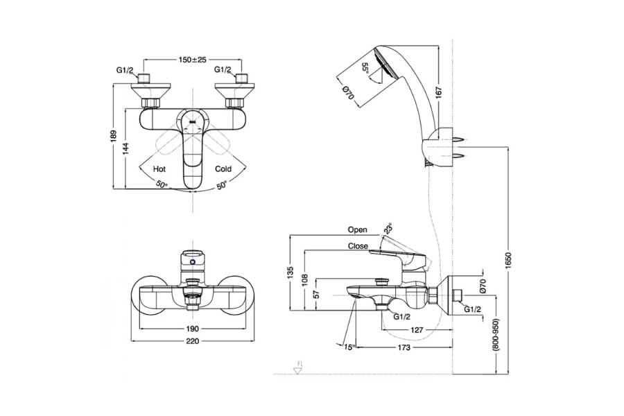 Sen tắm nóng lạnh Inax BFV-1403S-8C