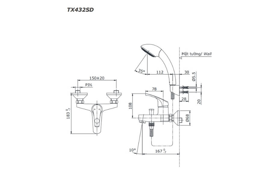 Sen tắm nóng lạnh Toto TX432SDN