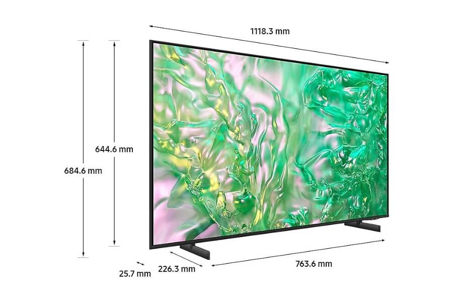 Kích thước Smart Tivi Samsung 4K 50 inch UA50DU8000