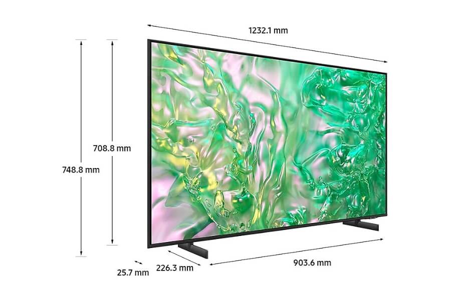 Kích thước Smart Tivi Samsung 4K 55 inch UA55DU8000