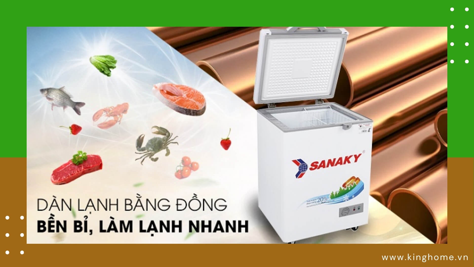 Tủ đông dàn lạnh bằng đồng