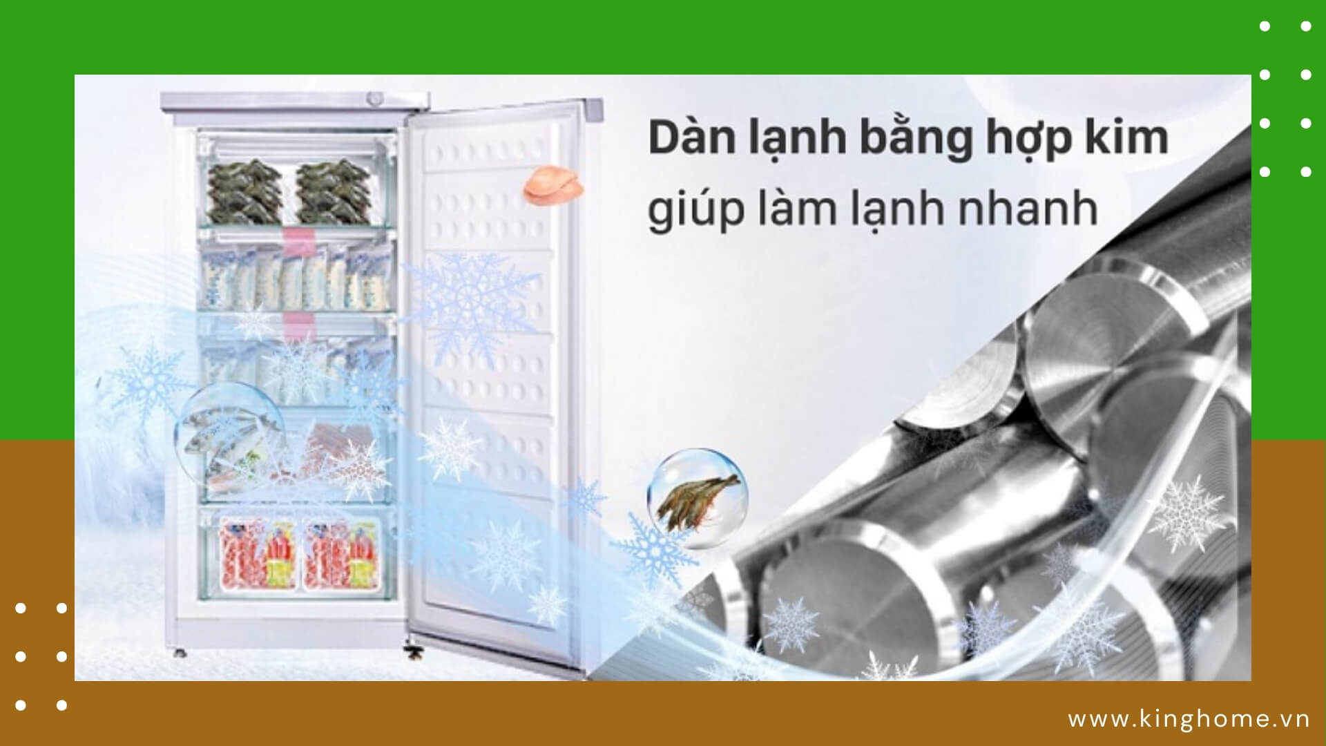 Tủ đông dàn lạnh bằng nhôm