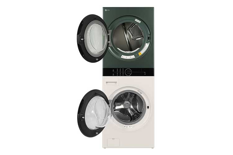 Tháp giặt sấy LG WashTower WT2517NHEG Giặt 25kg/Sấy 17kg xanh/be