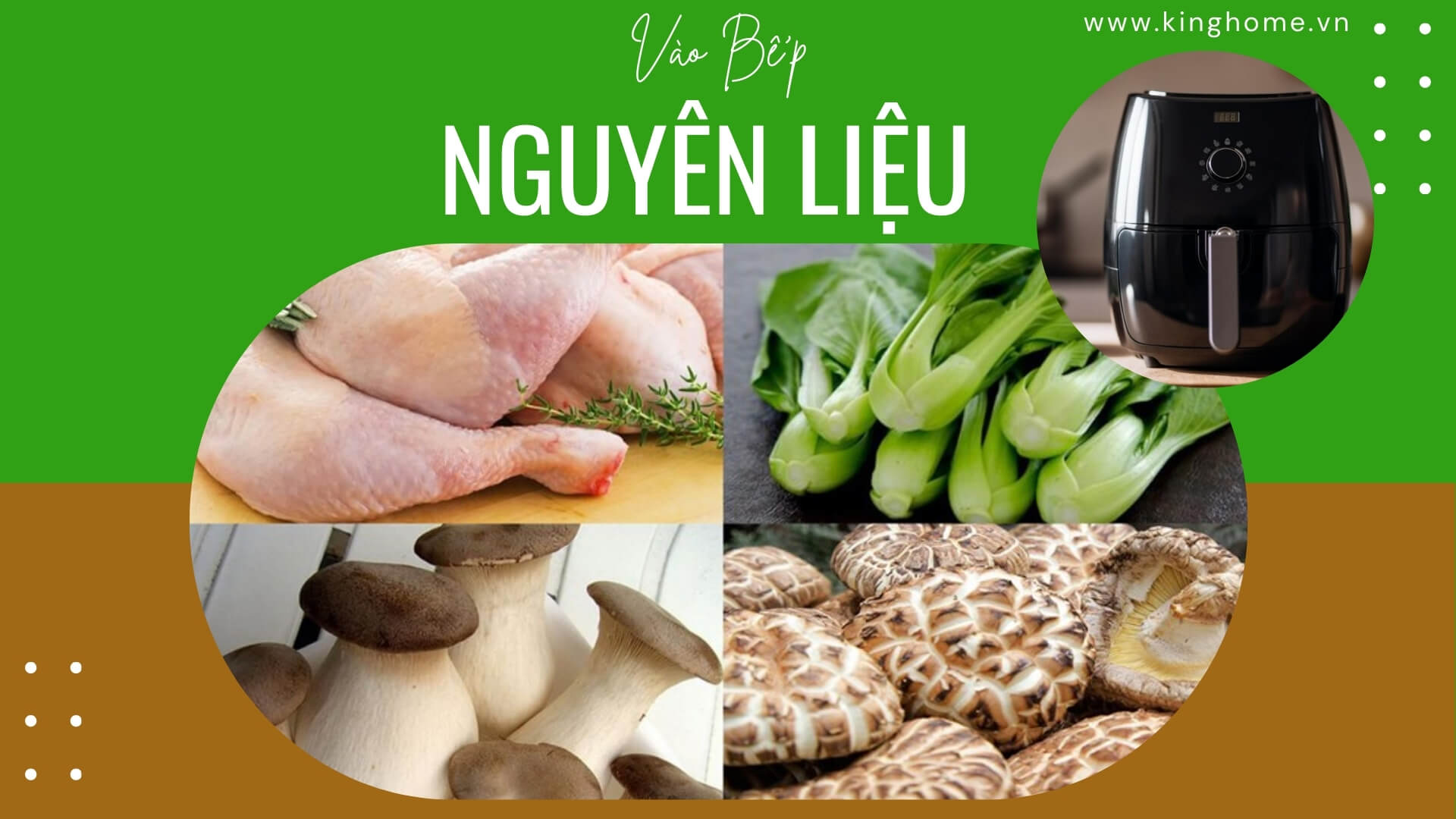 Nguyên liệu Mì gà quay bằng nồi chiên không dầu