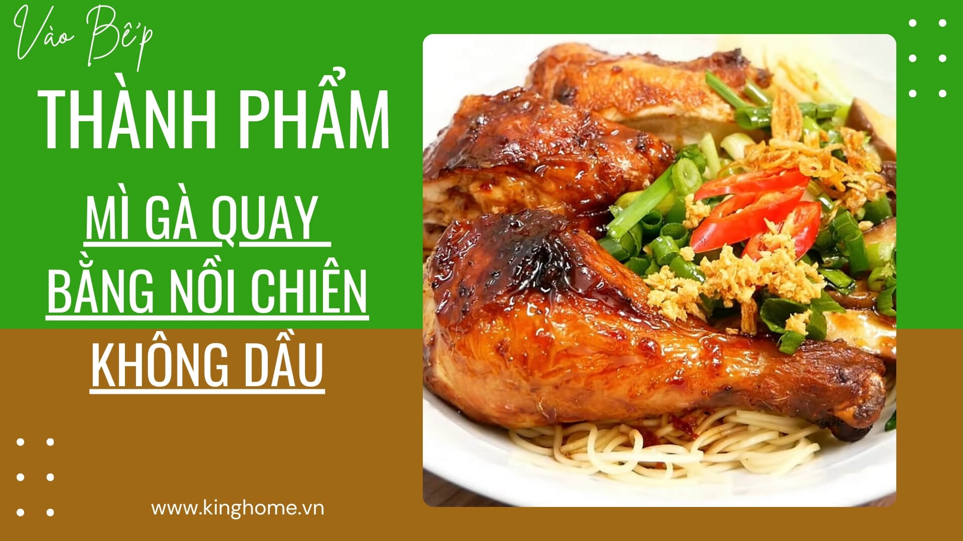 Mì gà quay bằng nồi chiên không dầu