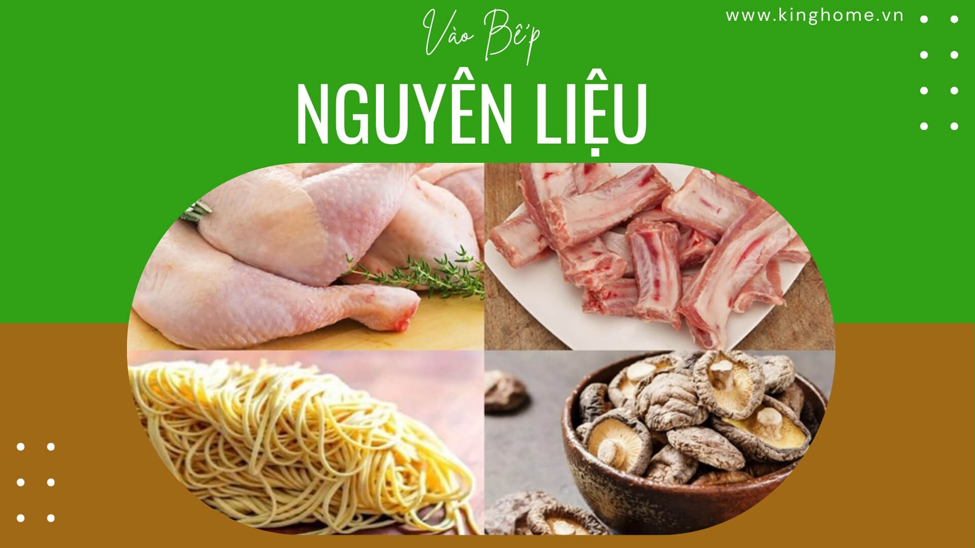 Nguyên liệu Mì gà quay bằng chảo